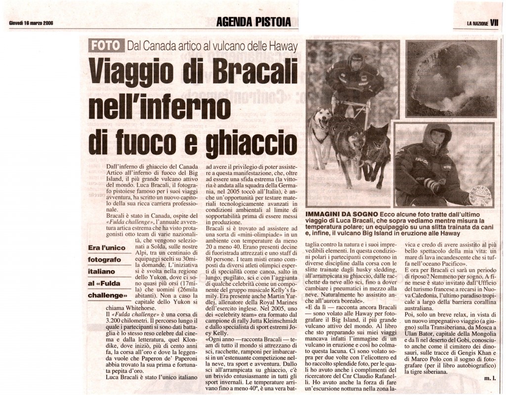 La Nazione 16 Marzo 2006 - Luca Bracali