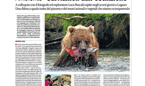 Luca Bracali sul Corriere del Ticino