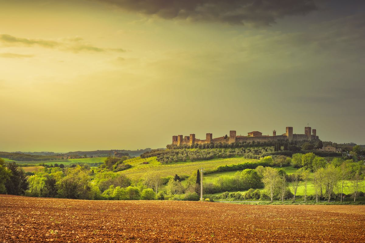 Monteriggioni medieval fortified town Chianti area, Siena, Tusca